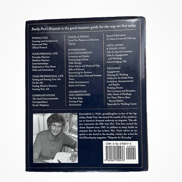 Emily Post's Etiquette by Elizabeth L. Post (1992, Hardcover) - Picture 2 of 2